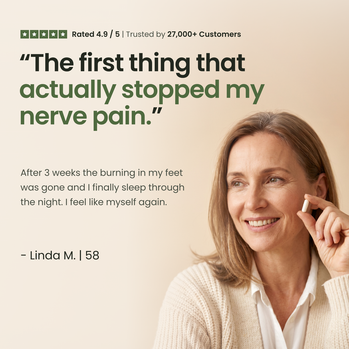 Customer testimonial for Relvaya PEA 600 mg