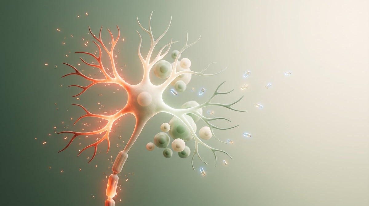 Illustration of an overactive nerve cell calming down